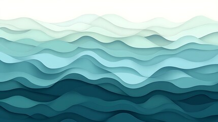 Obraz premium Abstract Teal Ocean Waves.