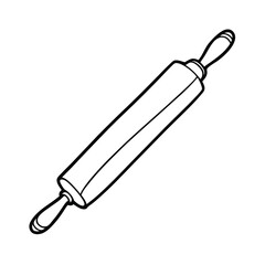 rolling pin cooking tool line sketch
