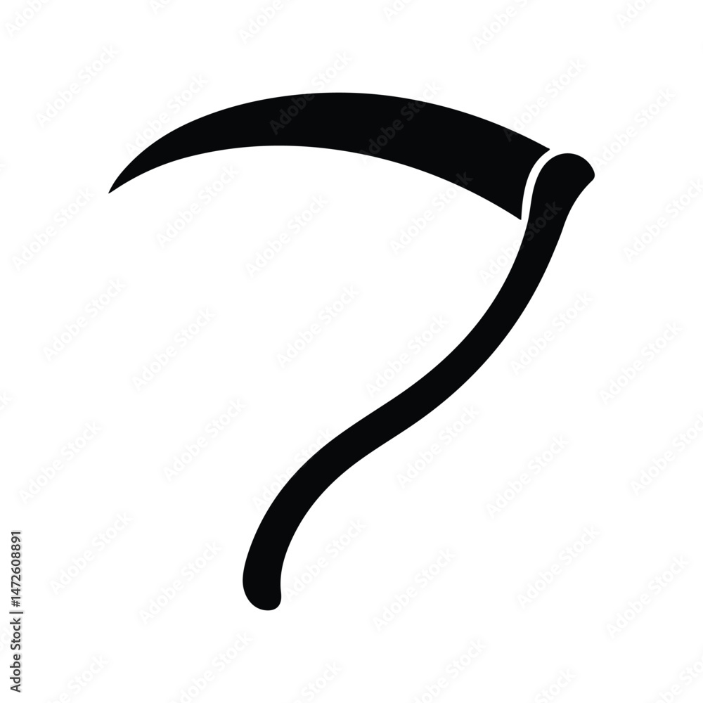 Poster scythe silhouette icon design element vector on isolated white background