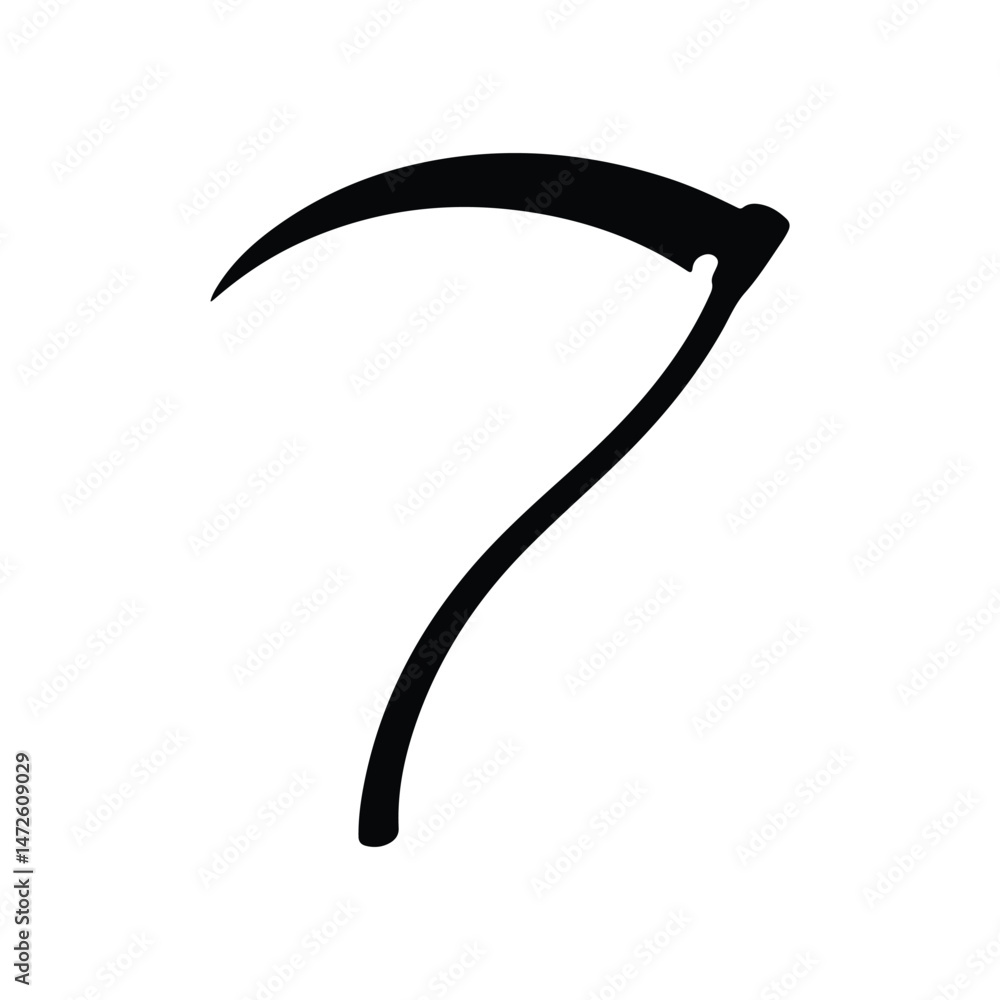 Poster scythe silhouette icon design element vector on isolated white background