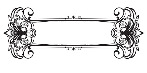 baroque heraldic ornament vintage hand drawing