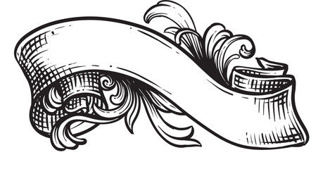 baroque heraldic ornament vintage hand drawing