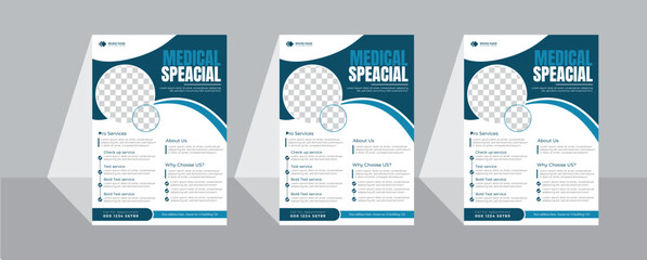 Creative medical healthcare flyer poster template design