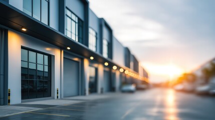 Modern industrial facility with clean lines and soft lighting, showcasing efficiency and contemporary design.