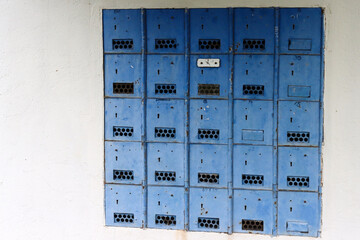 Disused post office boxes for letters in the small village of Rhodes in the Eastern Cape Highlands