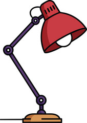 Red Desk Lamp Clipart  Illustration
