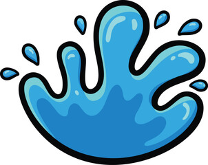 Cartoon Water Splash PNG Image