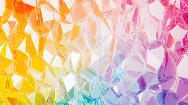 Prismatic spectrum facets, colorful mosaic surface with reflective highlights