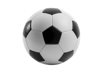 Classic Black and White Soccer Ball Image isolated on transparent background