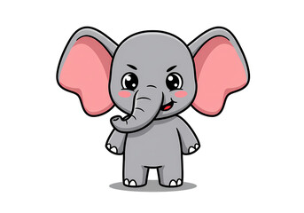 Fototapeta premium Adorable Cartoon Elephant Illustration Perfect for Kids Projects isolated on transparent background
