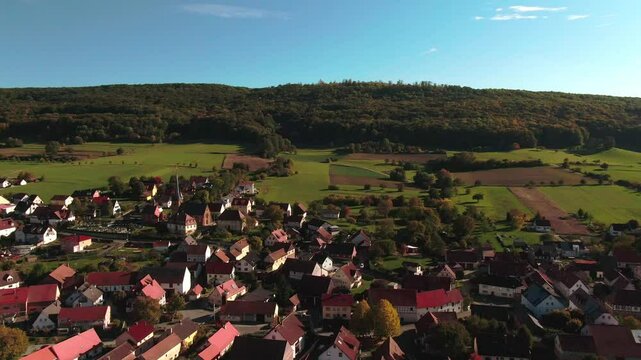 Drone View of a Modern Farm in Europe &ndash; Aerial Footage of Agricultural Buildings and Farmland