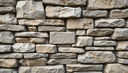 Textured Stone Wall: A Close-Up View of Irregularly Shaped Stones