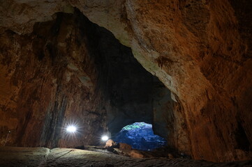 The Caves of Heaven and Hell (Cennet ve Cehennem), 1.4 km northwest of Narlıkuyu on Turkey’s Mediterranean coast, are worth a visit as natural phenomena, and also as historical  points of interest