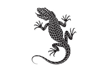 Tribal Lizard Tattoo Design Vector Isolated on White Background