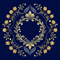 round frame with floral ornament