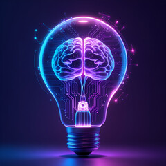 light bulb with a brain