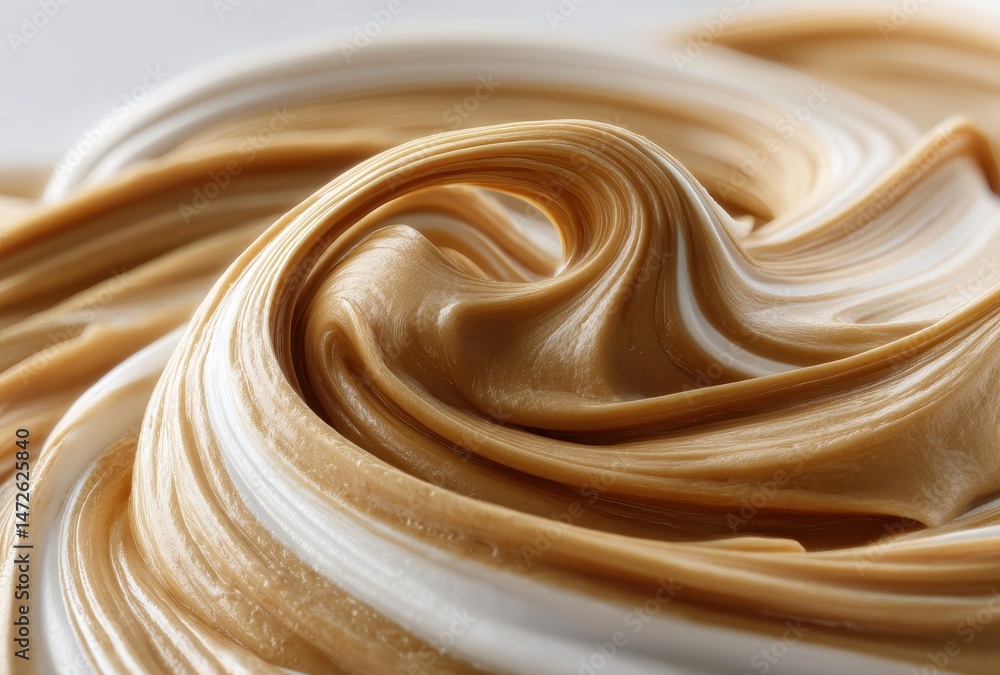 Poster creamy swirls of peanut butter and white frosting create a visually stunning and appetizing texture 