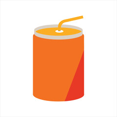 Carbonated Orange Drink Can Silhouette Icon