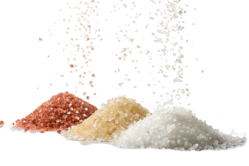 Vibrant Colors of Various Gourmet Salts on a Dark Background