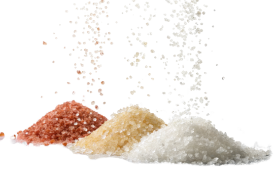 Vibrant Colors of Various Gourmet Salts on a Dark Background