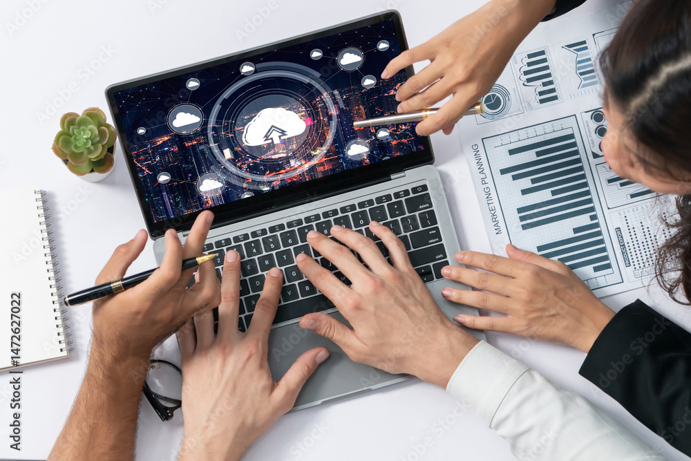 Fototapete cloud computing software for brisk remote work and personal data storage
