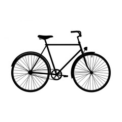 Silhouette of a bicycle isolated on transparent background