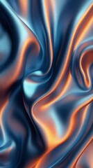 Obraz premium A stunning close-up of flowing silk fabric in vibrant blue and orange hues. Ideal for backgrounds, textures, and design elements.