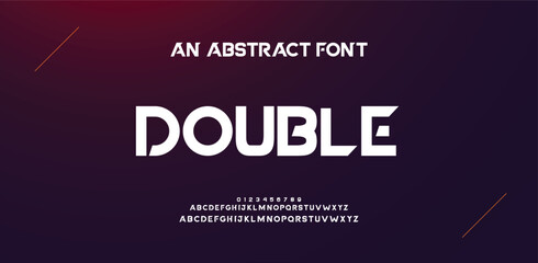 Design Modern abstract digital alphabet font. Minimal technology typography, Creative urban sport fashion futuristic font and with numbers. vector illustration.