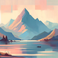sunset in the mountains