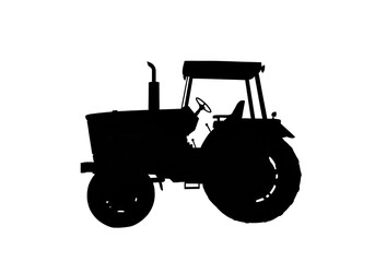 Tractor silhouette vector illustration isolated on transparent background