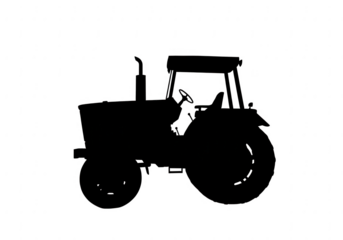 Tractor silhouette vector illustration isolated on transparent background