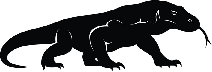 Naklejka premium Powerful Komodo Dragon Vector Animal Illustration