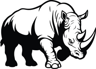 Fototapeta premium Powerful Rhino Vector Animal Illustration