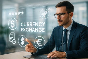 Global currency exchange concept - Modern Digital Business Concept