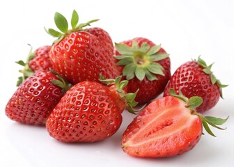 strawberries on white background