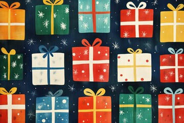 Festive gift boxes pattern