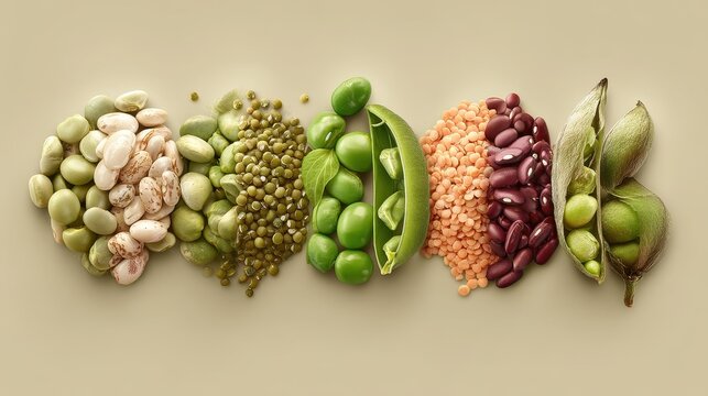 Raw Legume Medley: A Vibrant Collection of Beans, Peas, and Lentils for Vegan and Vegetarian Nutrition