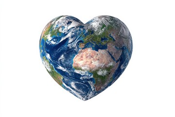 Heart-shaped Earth symbolizes love for the planet.