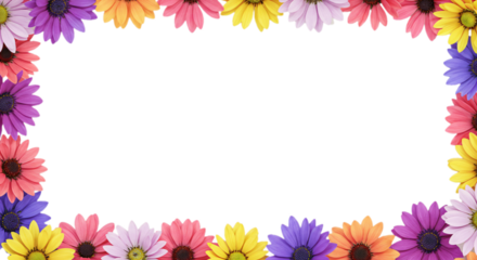 flower border frames with transparent background