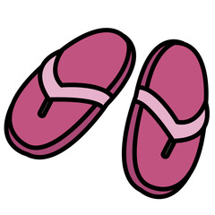 simple purple flip-flops illustration