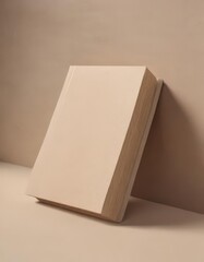 Beige textured book cover mockup; ideal for design showcase,  product,  image,  showcase