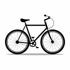 Obraz premium Simple Black Silhouette of a Classic Road Bicycle Design