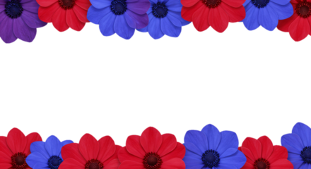 flower border frame with transparent background illustration