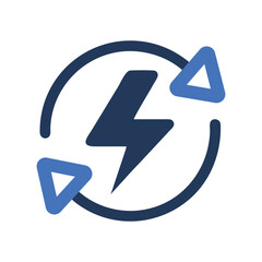 Bolt Lightning Power Symbol Vector, Charging Icon, Battery Charging Symbol, Electric Energy Flash Icon, Thunderbolt Power Graphic Illustration, High Voltage Electricity Design