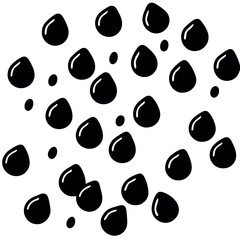 Chocolate Drops Silhouette Vector, Minimalist Design, Scattered Confectionery