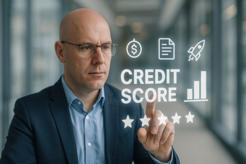 Evaluation of credit score - Modern Digital Business Concept