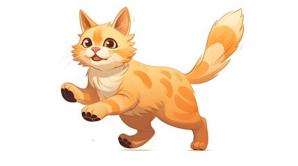 Professional Cartoon Jumping Cat Vector Symbol Icon Design for Marketing Materials