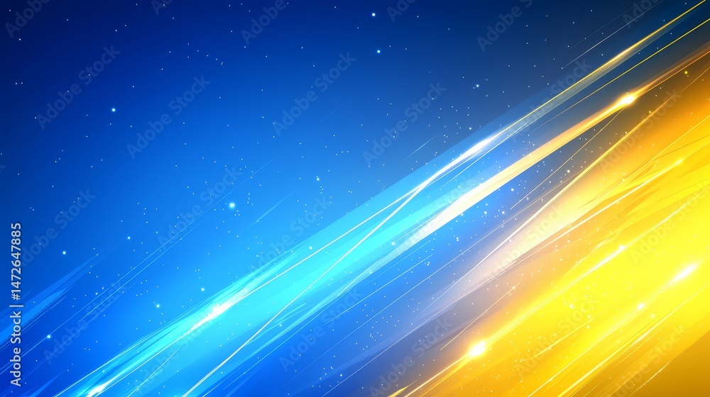 Fototapete blue and yellow background with a lot of stars. the blue and yellow colors create a sense of energy 