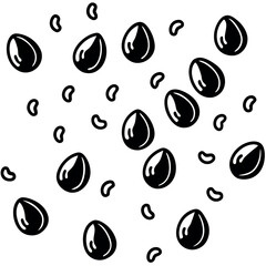Chocolate Drops Silhouette Vector, Minimalist Design, Scattered Confectionery
