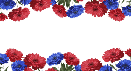 flower border frame with transparent background illustration